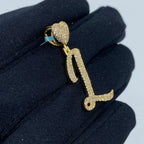 14K Gold Initial L Script Heart Diamond Pendant - additional product view 5