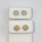 14K Gold 7mm Rounded Square Diamond Earrings - additional product view 6