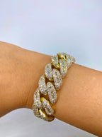 14K Gold Diamond Baguette Cuban Bracelet - additional product view 2