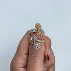 14K Gold Two-Tone Flower Diamond Ring - additional product view 5