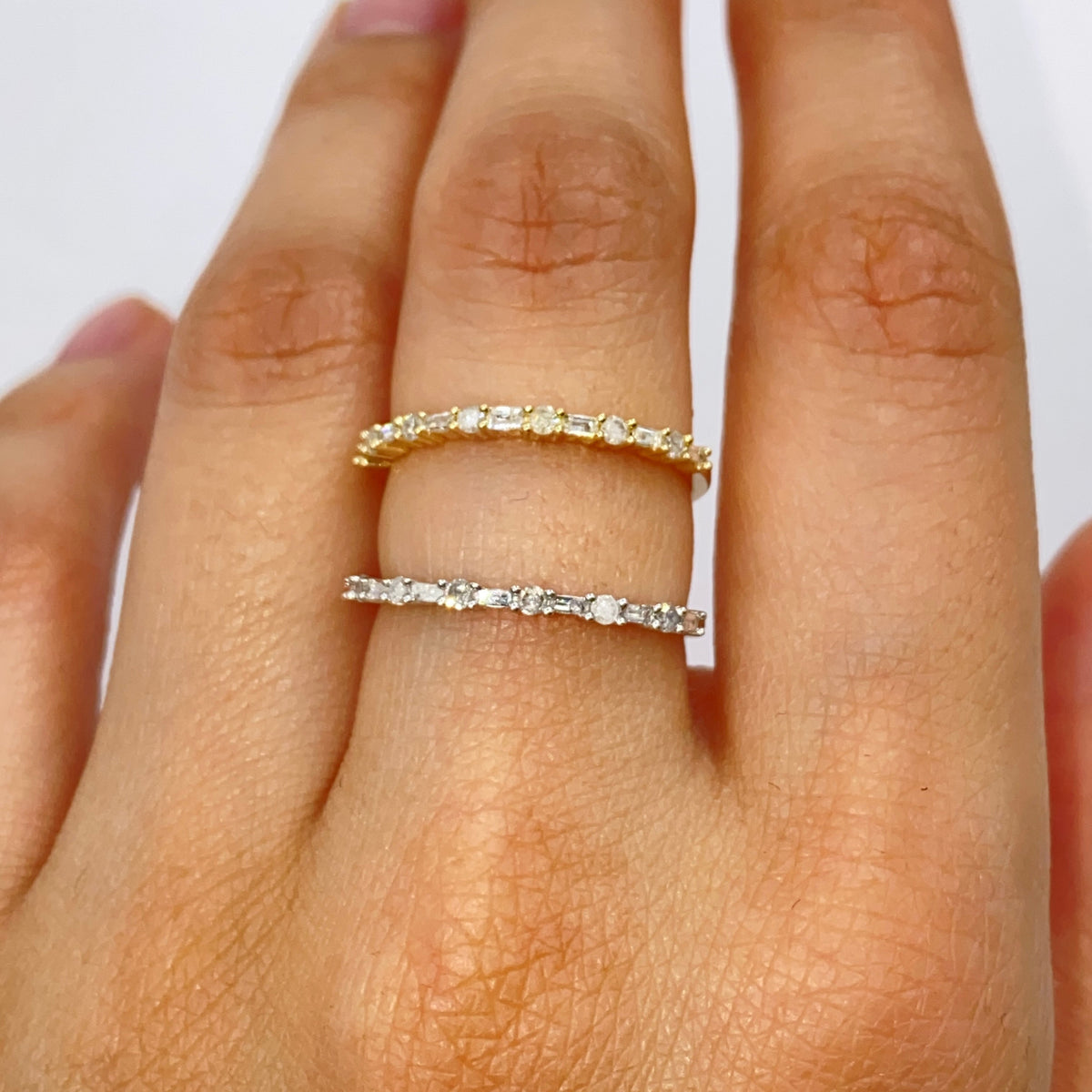 14K Gold Diamond Baguette Band Ring - additional product view 7