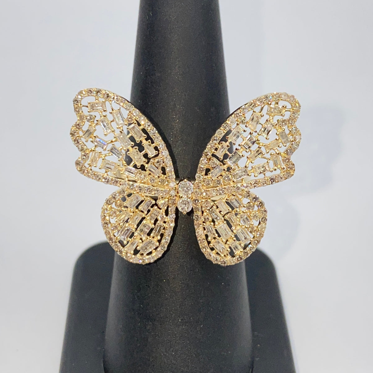 14K Gold Jumbo Butterfly Diamond Ring - additional product view 10