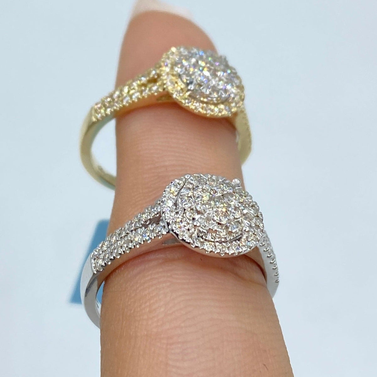 14K Gold Circle Halo Diamond Ring - additional product view 5