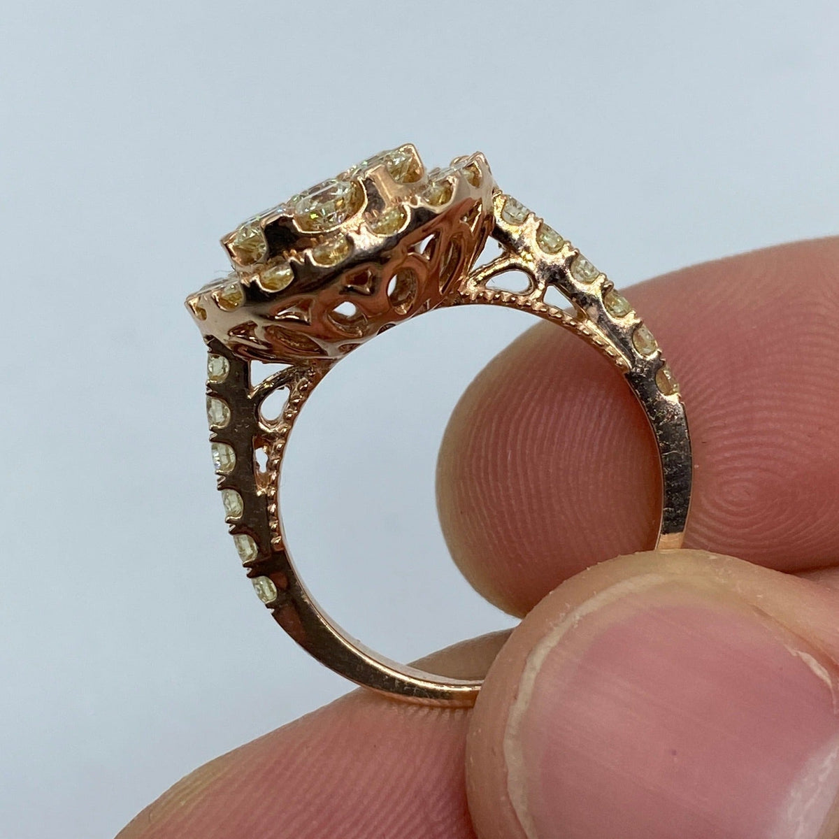 14K Rose Gold Circle Diamond Engagement Ring - additional product view 6