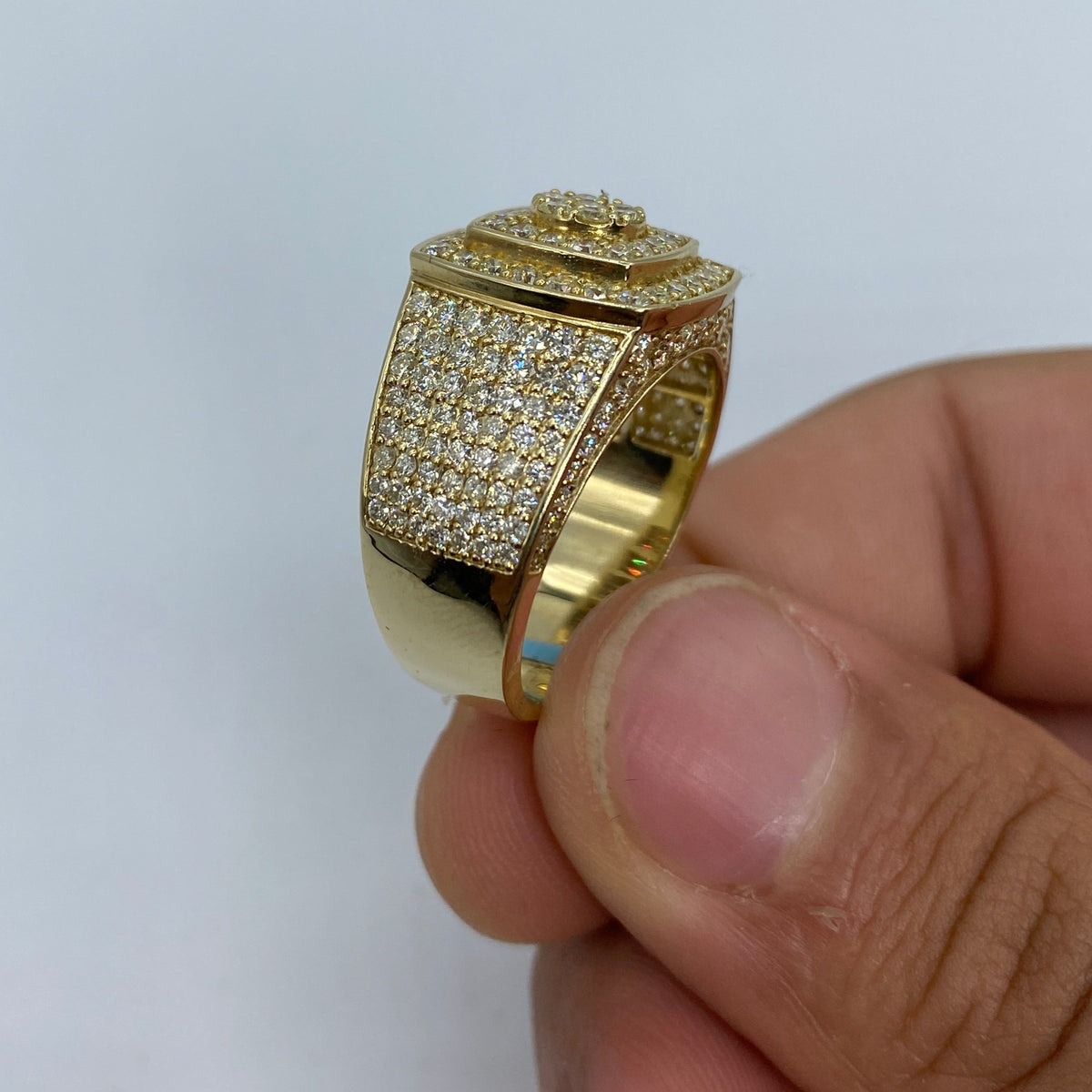 14K Gold Square Belgian Diamond Ring - additional product view 5