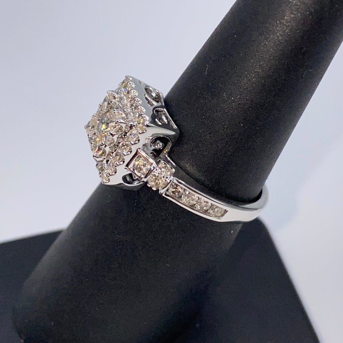 10K Gold Square Halo Diamond Engagement Ring - additional product view 5