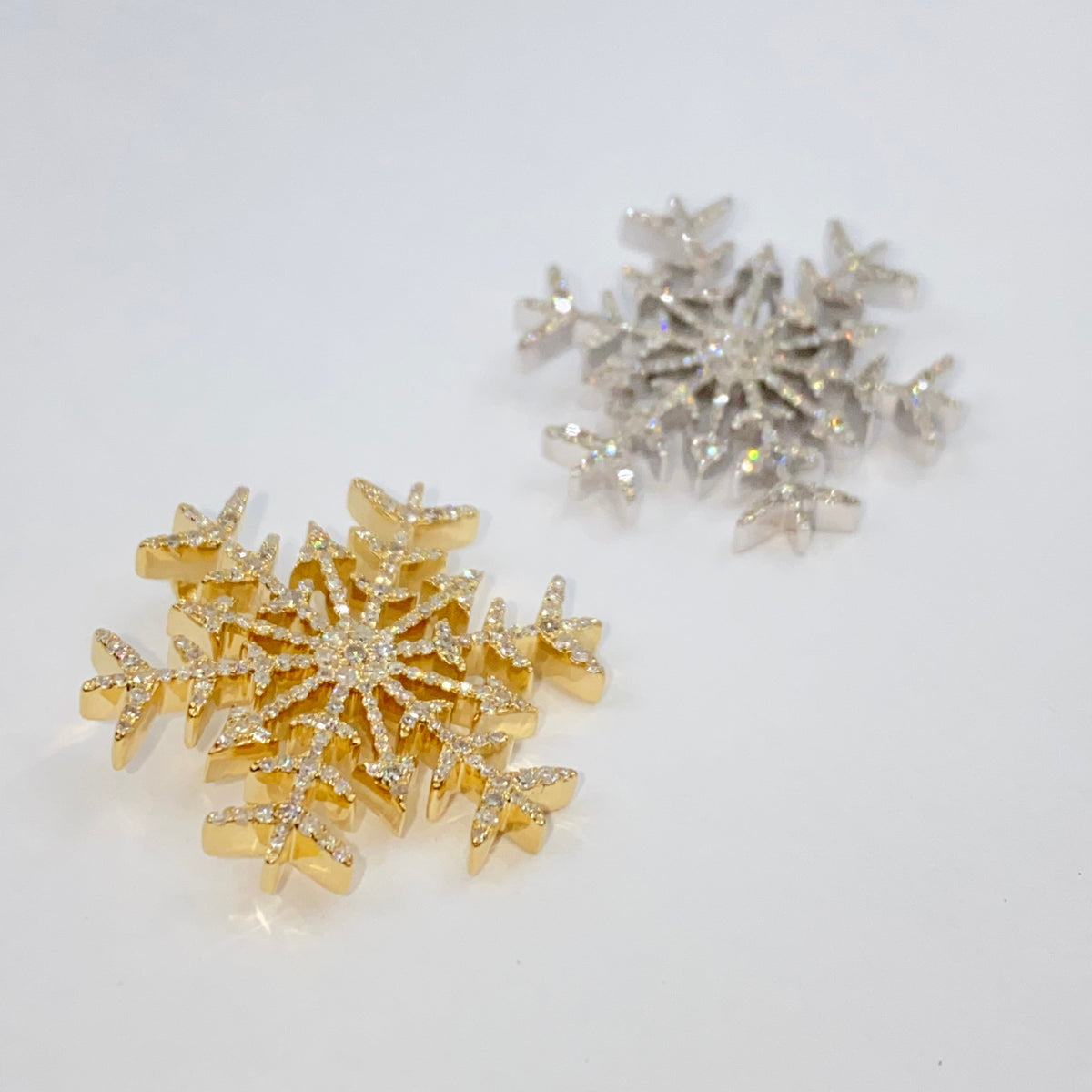 14K Gold Snowflake Diamond Pendant - additional product view 6