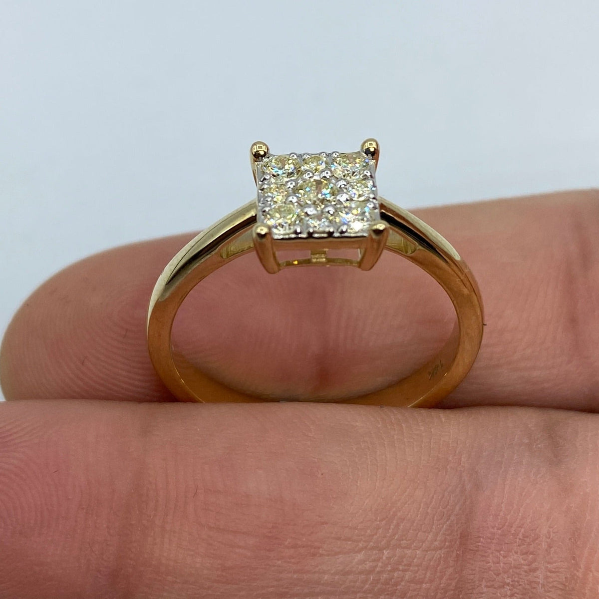14K Gold Square Diamond Engagement Ring - additional product view 3