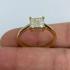 14K Gold Square Diamond Engagement Ring - additional product view 3