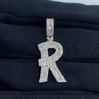 14K Gold Bamboo Initial Letter Diamond Baguette Pendants Full Collection - additional product view 46