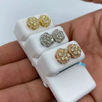 14K Gold Large 3D Flower Diamond Earrings - additional product view 5