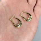10K Gold Crescent Moon Hoop Earrings - additional product view 2