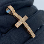 14K Rose Gold Latin Cross Diamond Pendant - additional product view 3