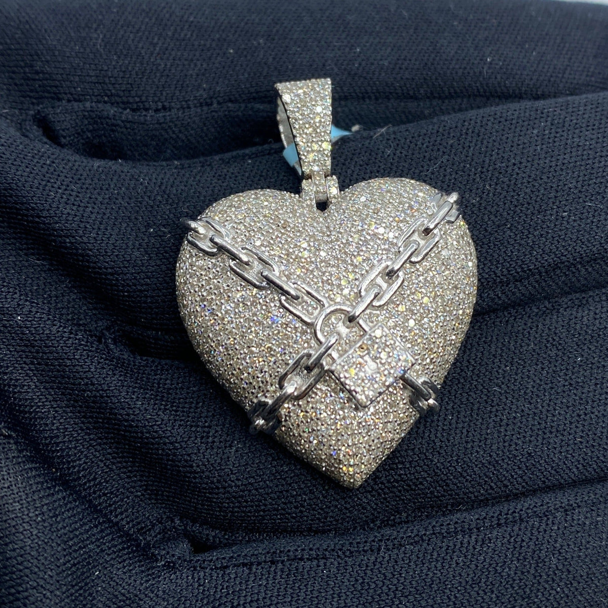 14K Gold Chained Heart Diamond Pendant - additional product view 2