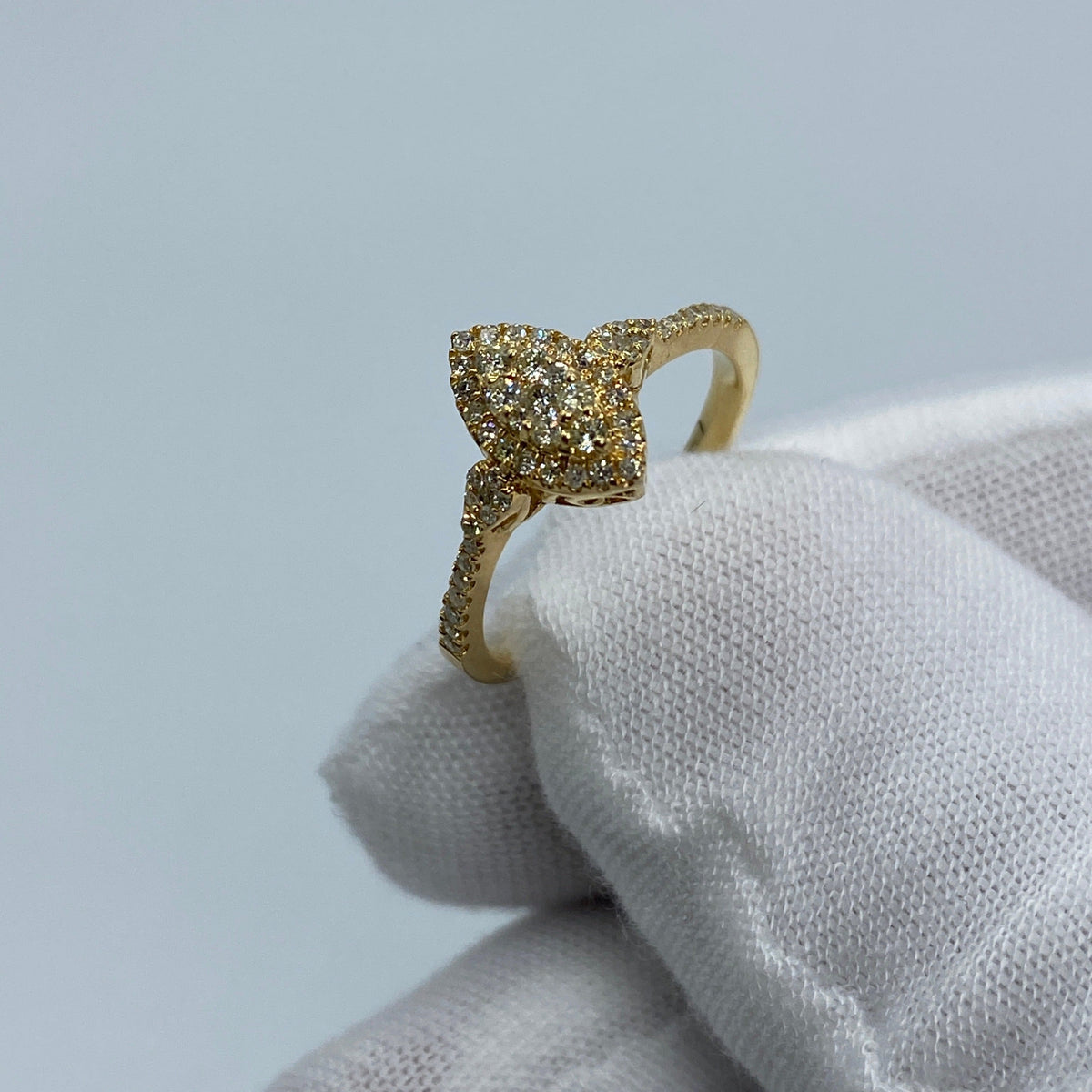 14K Yellow Gold Marquise Cut Diamond Engagement Ring - additional product view 2