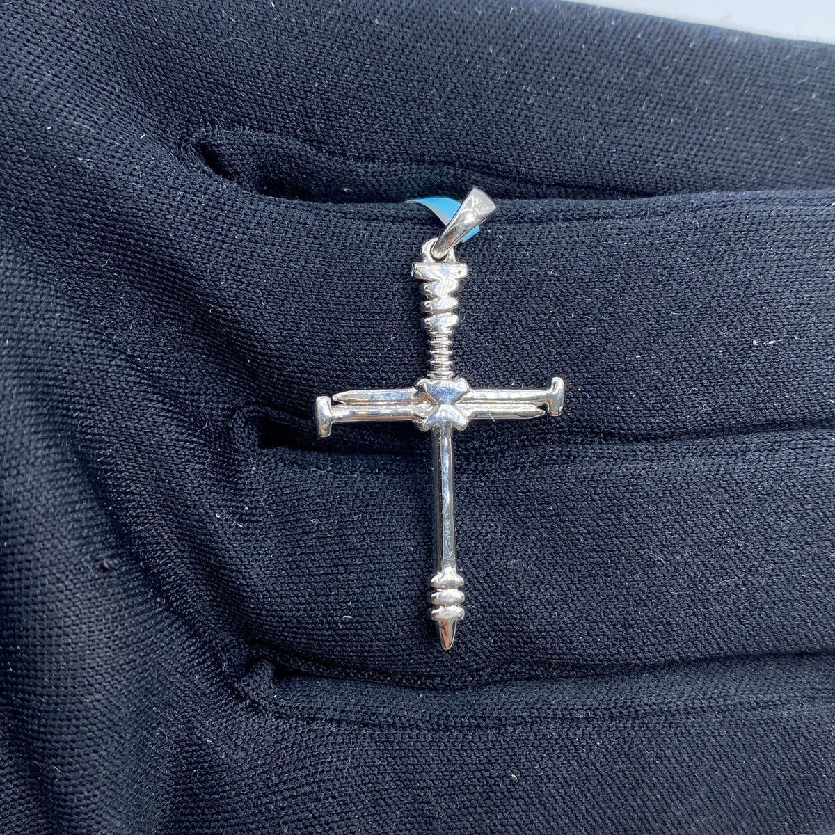 14K Gold Nail Cross Diamond Pendant - additional product view 3