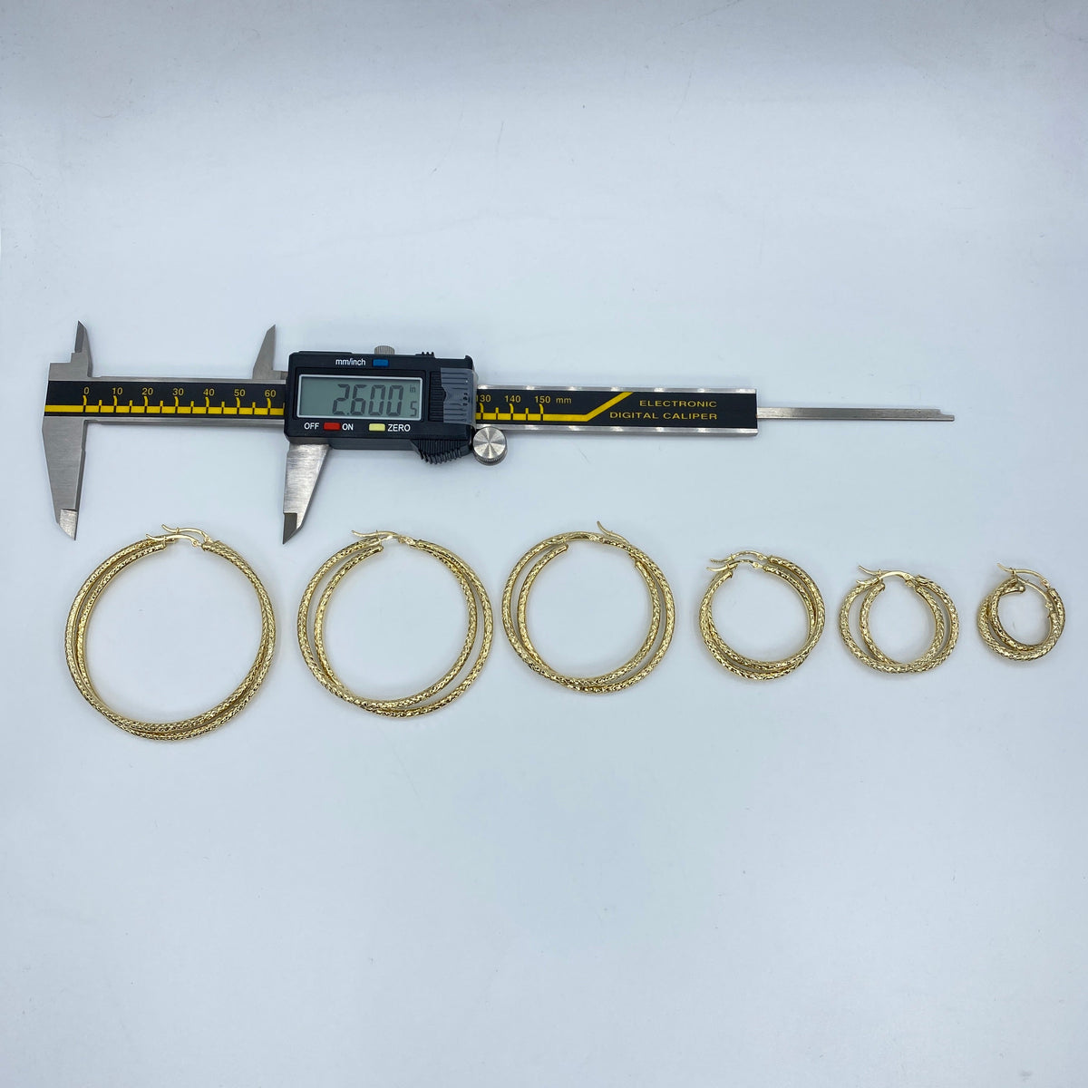 14K Alligator Textured Gold Hoop Earrings 3.5mm - additional product view 3