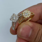 14K Gold Square Flower Diamond Engagement Ring - additional product view 8