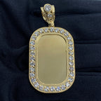 14K Gold Rounded Rectangle Picture Photo CZ Pendant - additional product view 2