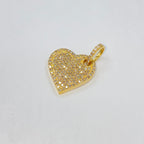 14K Gold Protect Icy Heart Diamond Pendant in yellow gold - close-up product photo
