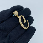 14K Gold Initial C Script Heart Diamond Pendant - additional product view 5