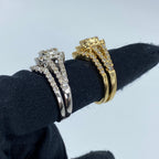 14K Gold Square Halo Diamond Engagement Ring with Stack Band - additional product view 4