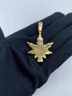 14K Gold Weed Diamond Pendant 3.7 Ct - additional product view 4