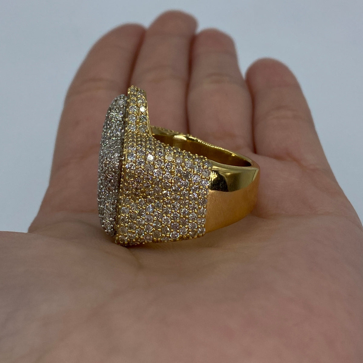 14K Gold Custom Rounded Star Diamond Ring - additional product view 6