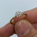 14K Gold Elegant Bloom Diamond Engagement Ring in yellow gold - close-up product photo