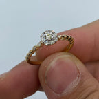 14K Gold Elegant Bloom Diamond Engagement Ring in yellow gold - close-up product photo