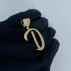 14K Gold Initial D Script Heart Diamond Pendant - additional product view 3