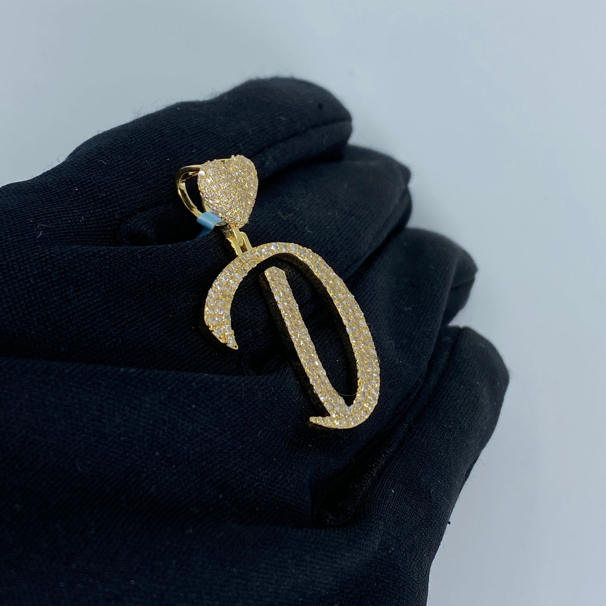 14K Gold Initial D Script Heart Diamond Pendant - additional product view 3