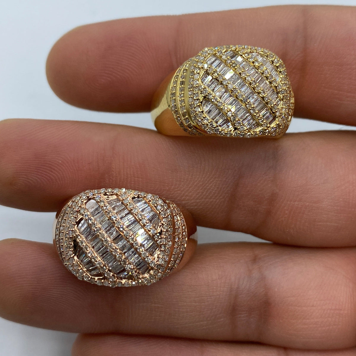 10K Gold Round Championship Diamond Baguette Ring - additional product view 2