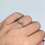 14K Gold Diamond Beloved Engagement Ring in white gold - close-up product photo