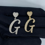 14K Gold Initial G Script Heart Diamond Pendant - additional product view 2