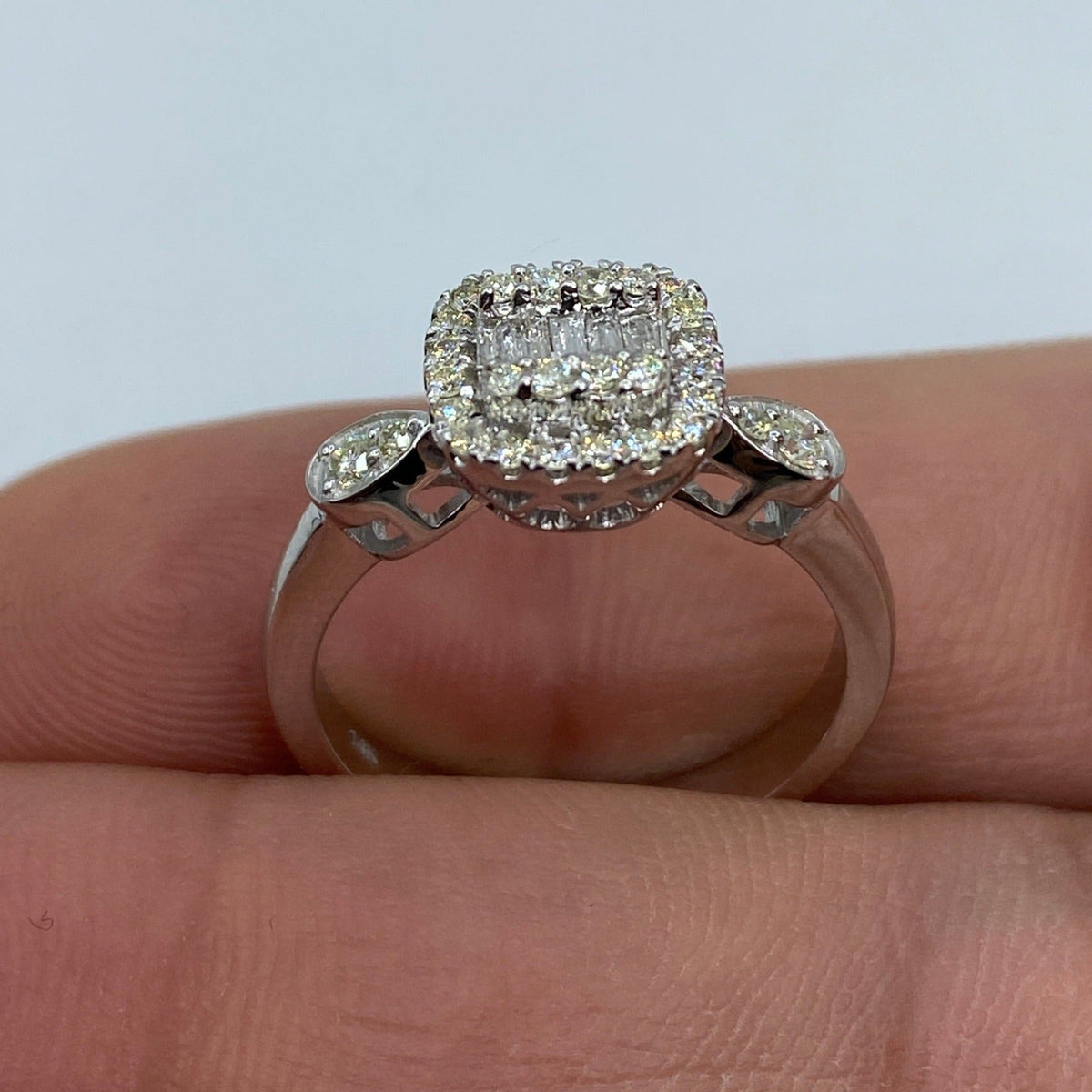 14K Gold Square Diamond Baguette Engagement Ring - additional product view 7