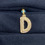 14K Gold Initial D Bubble Diamond Pendant - additional product view 2