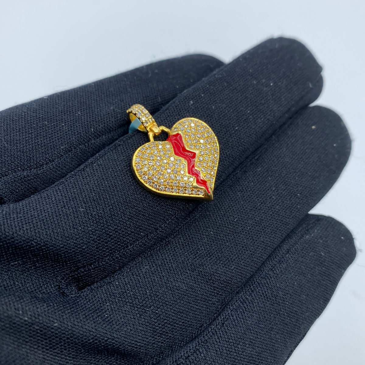 14K Gold Bleeding Heart Diamond Pendant - additional product view 3