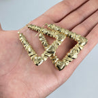 10K Gold Puff Heart Hoop Earrings - additional product view 4