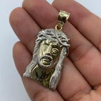 14K Gold Jesus Head Pendant 1.9 in - additional product view 5