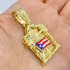 10K Teatro Puerto Rico Flag Pendant - additional product view 3