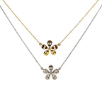 14K Gold Daisy Flower Diamond Baguette Necklace - additional product view 6