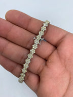 14K Gold 5.5mm Flower Diamond Bracelet 8.5 in - additional product view 3