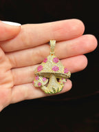 14K Gold Diamond Magic Mushroom Pendant - additional product view 3