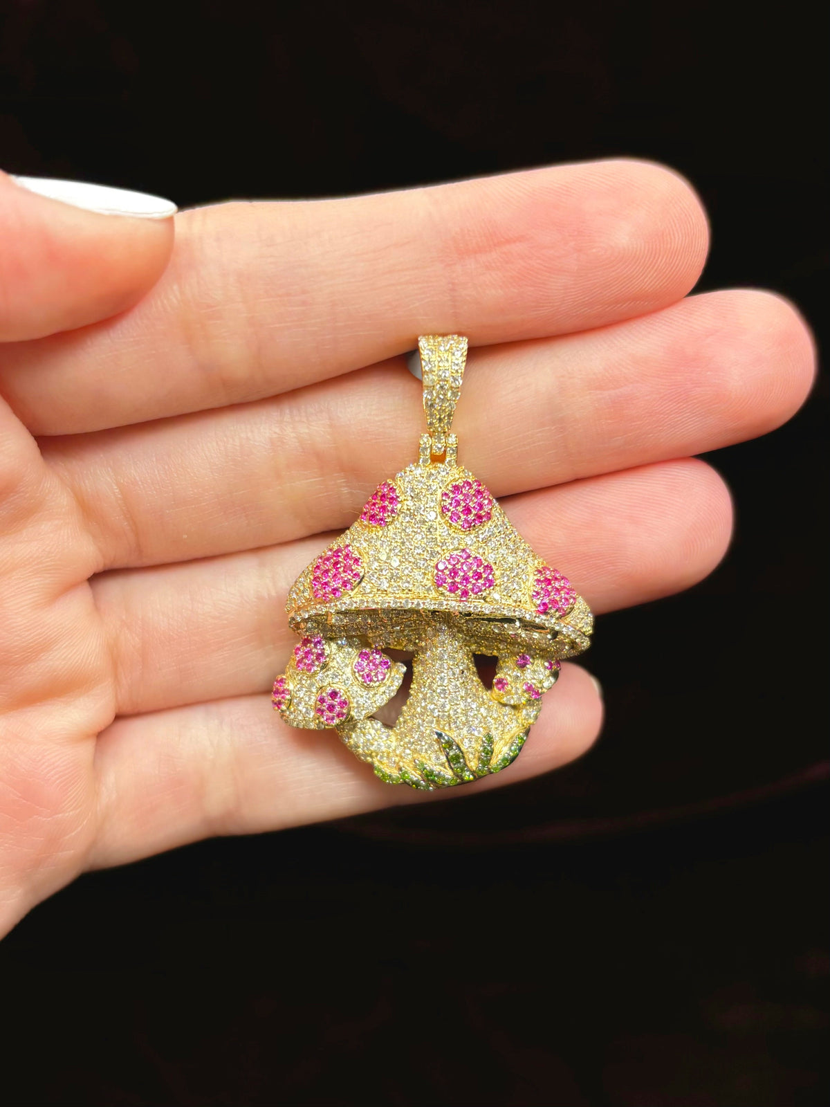 14K Gold Diamond Magic Mushroom Pendant - additional product view 3