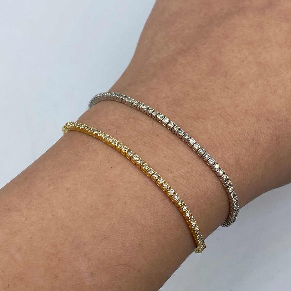 14K Gold 2mm Diamond Tennis Bracelet 6.5–7 in - main product photo