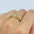 10K Gold Cuban Link Ring, 5.7mm - close-up product photo