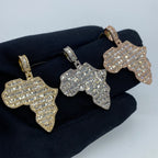 10K Gold Africa Diamond Baguette Pendant - additional product view 6