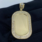 10K Gold Rounded Rectangle Picture Photo CZ Pendant - additional product view 2