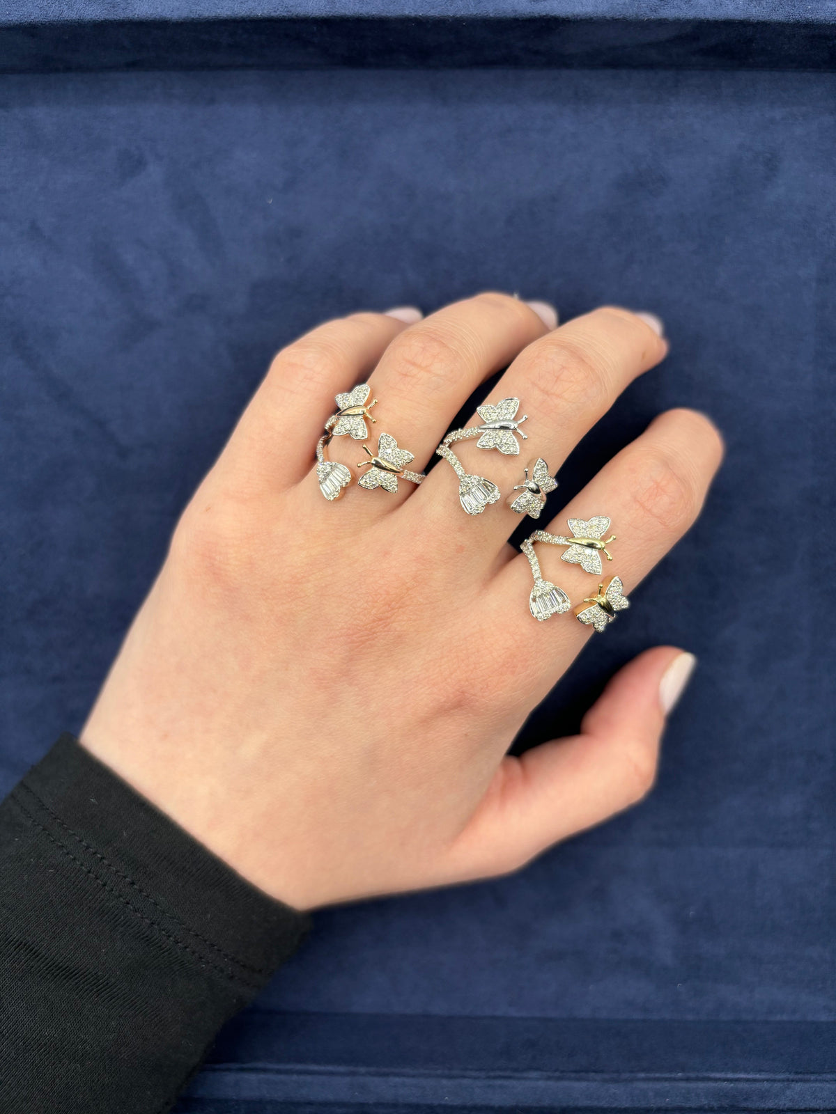 14K Gold Heart Butterfly Diamond Ring - additional product view 3